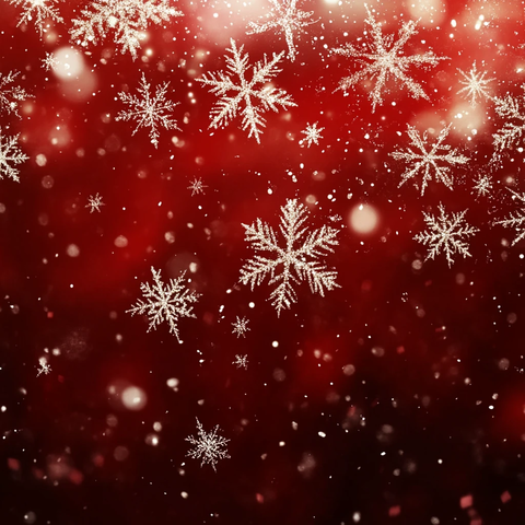 红色背景飘雪