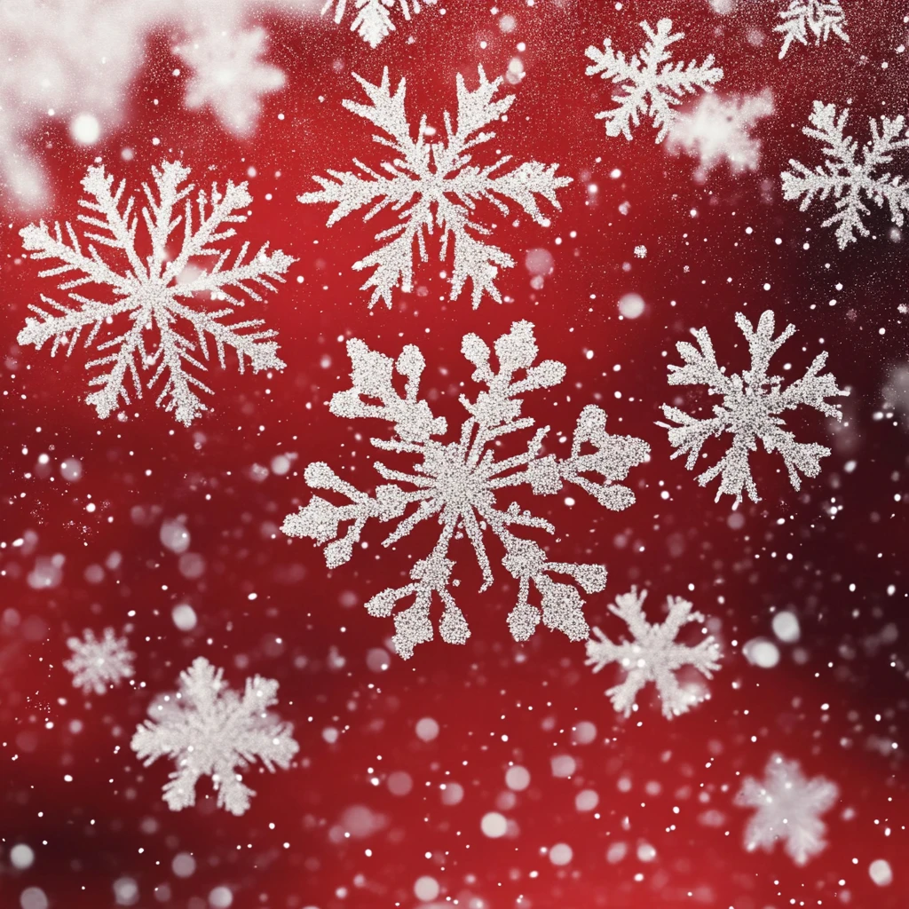 红背景白雪花