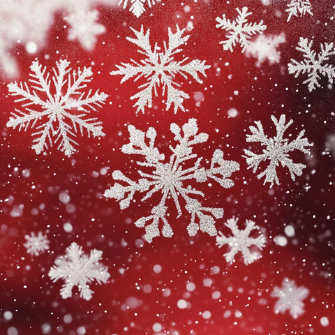 红背景白雪花