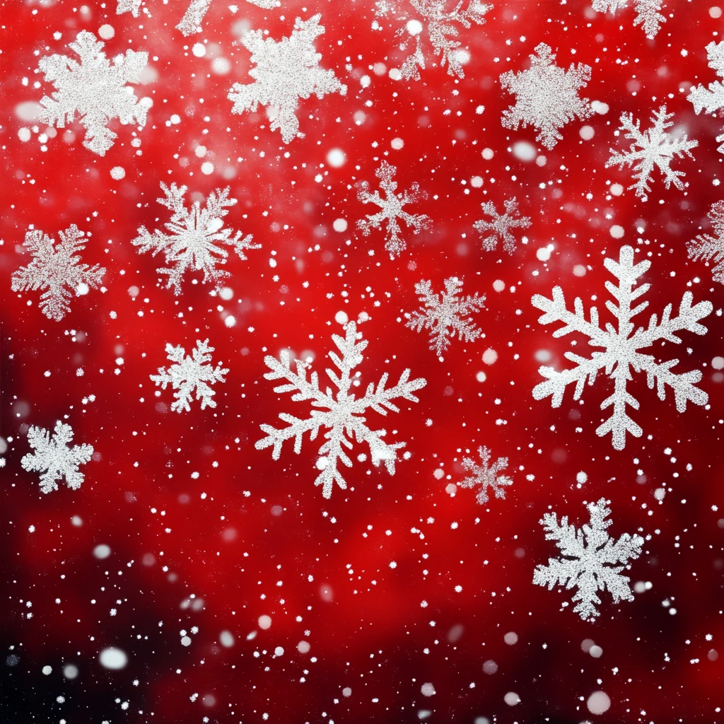 红背景白雪花