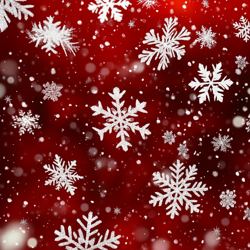 红背景白雪花