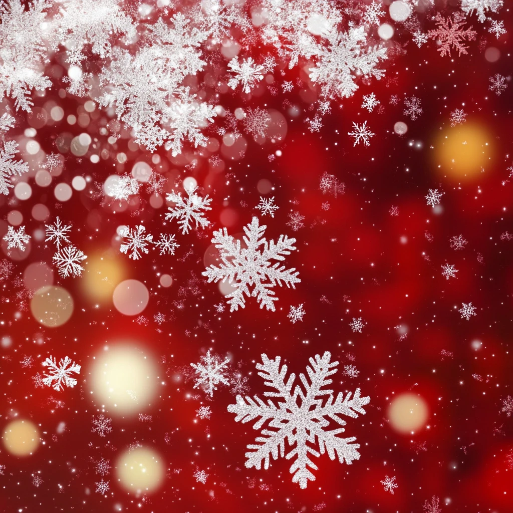 红背景白雪花