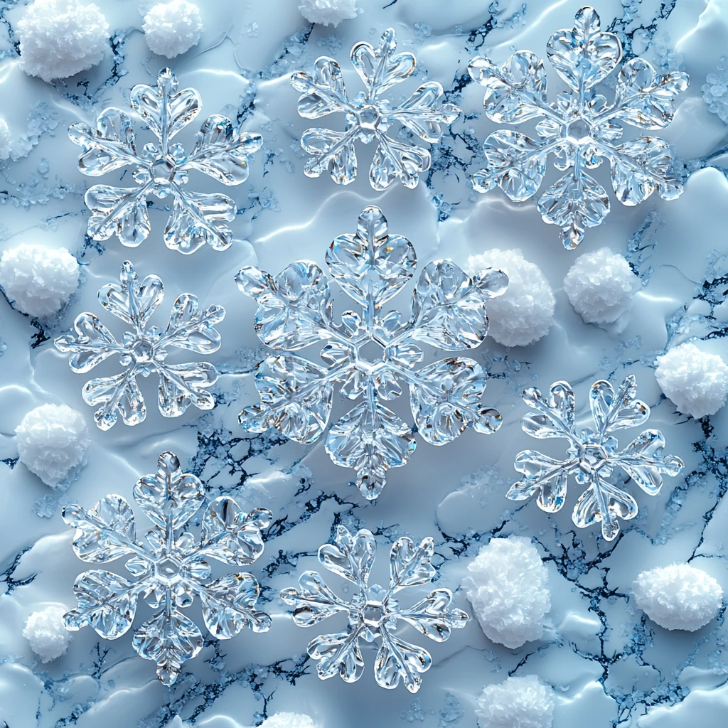 晶莹雪花背景
