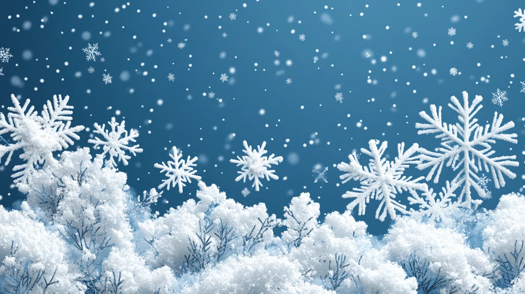 白色雪花蓝色背景