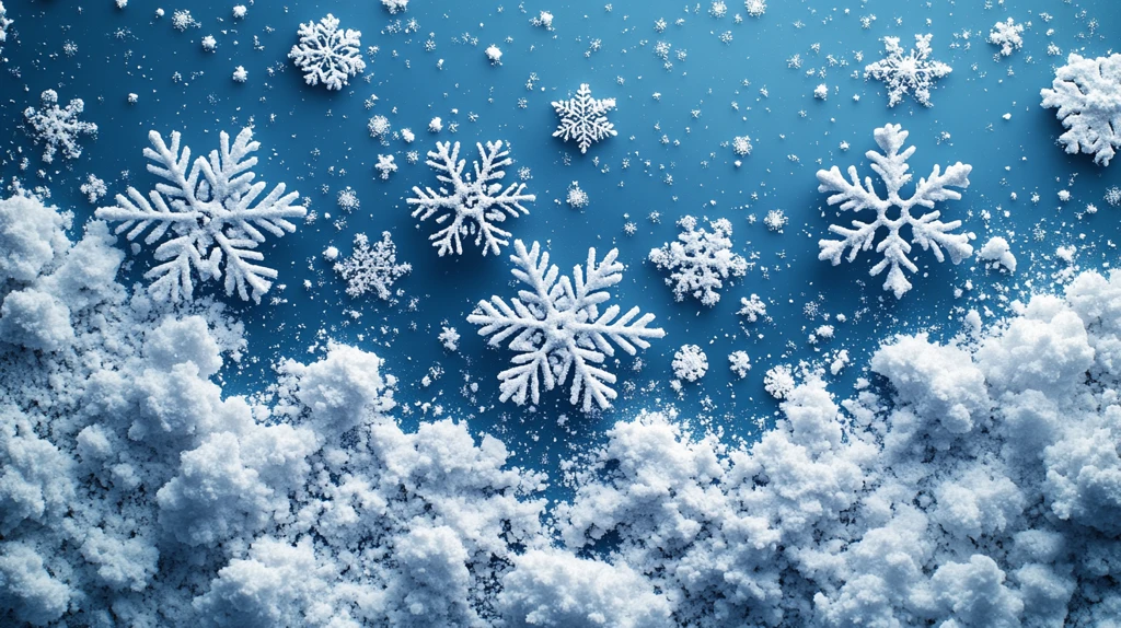 白色雪花蓝色背景
