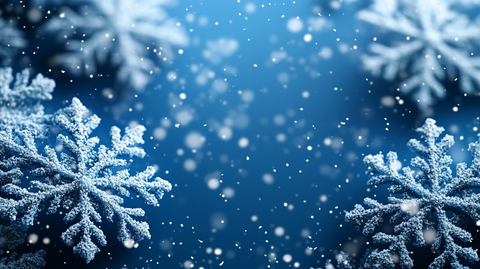 白色雪花蓝色背景