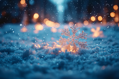 雪地雪花光影