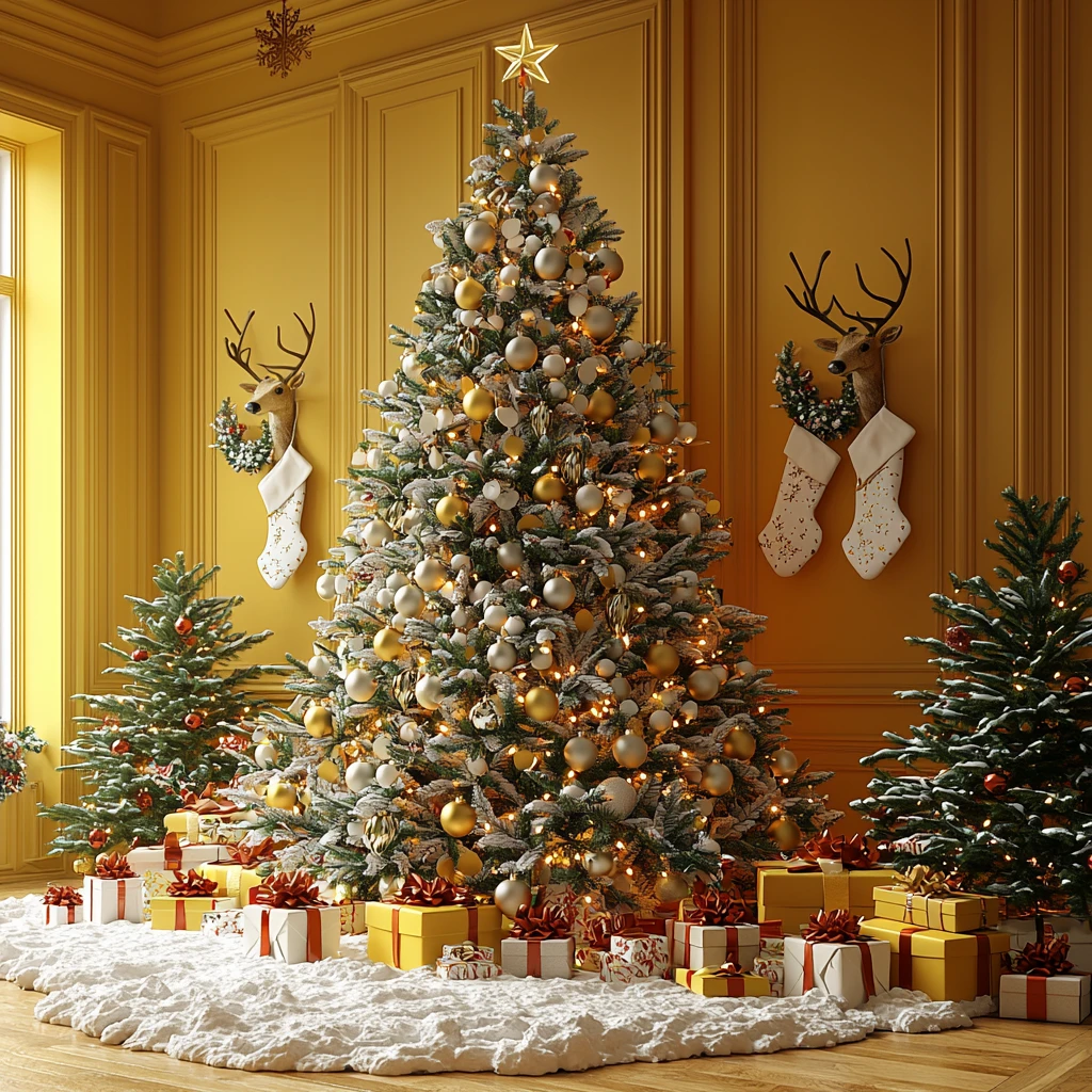 圣诞树礼物铝板画