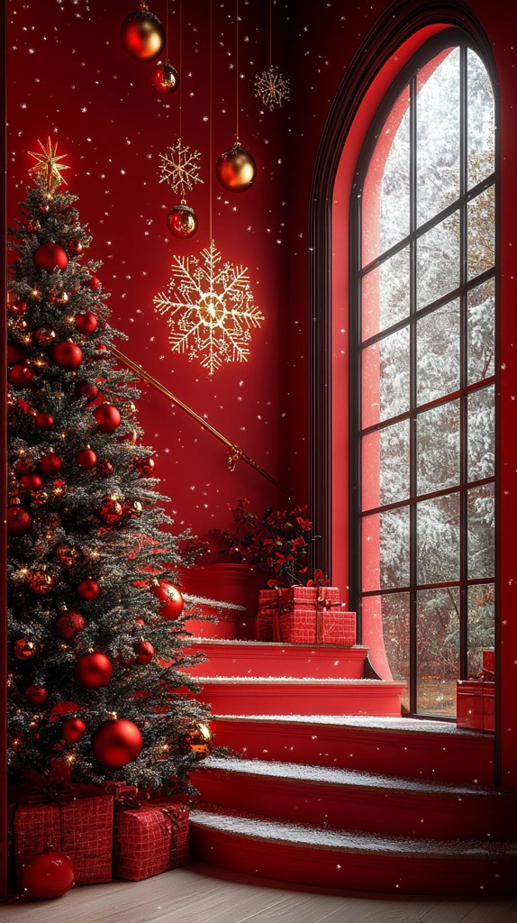 红色圣诞树之夜