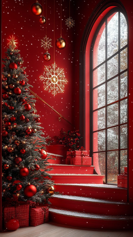 红色圣诞树之夜