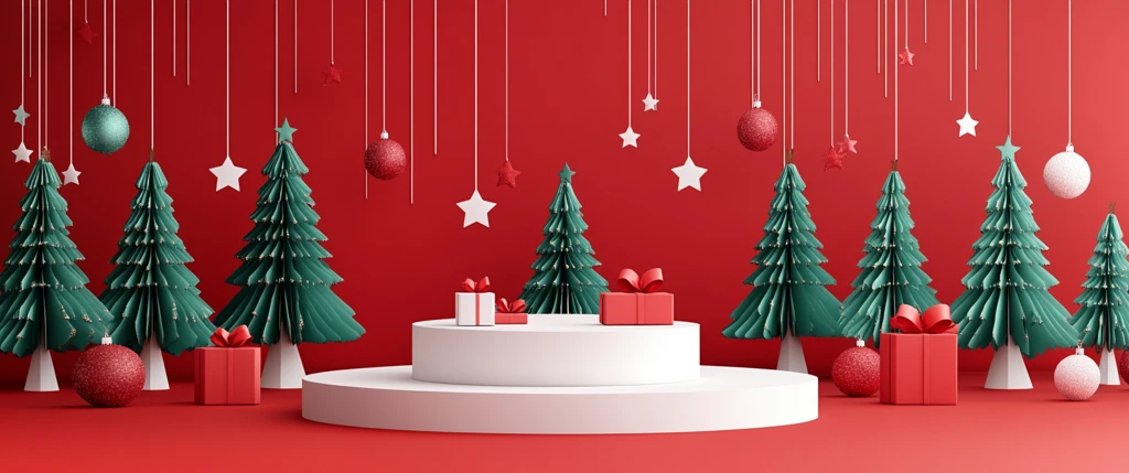 圣诞树与悬挂装饰