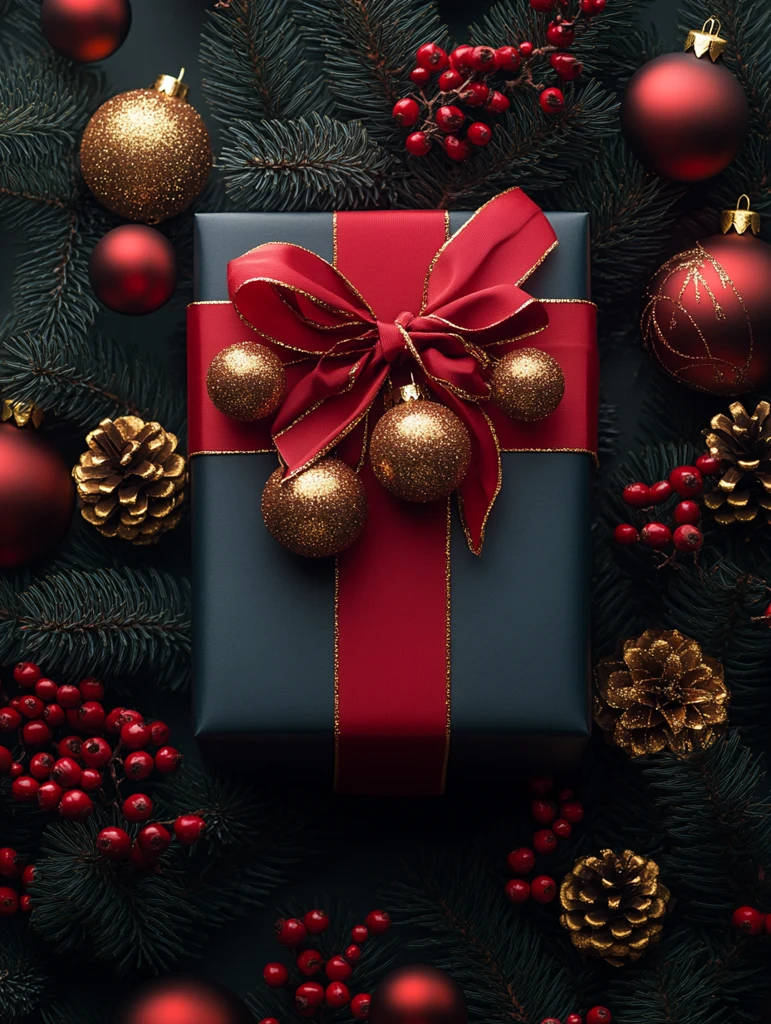 新年卡片与礼物