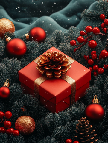 新年卡片与礼物