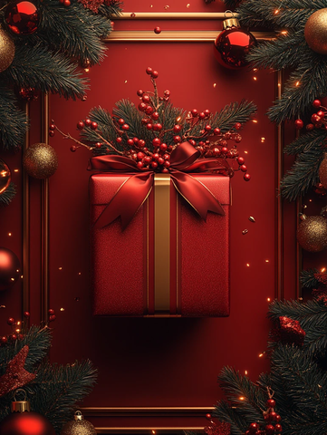 新年卡片与礼物