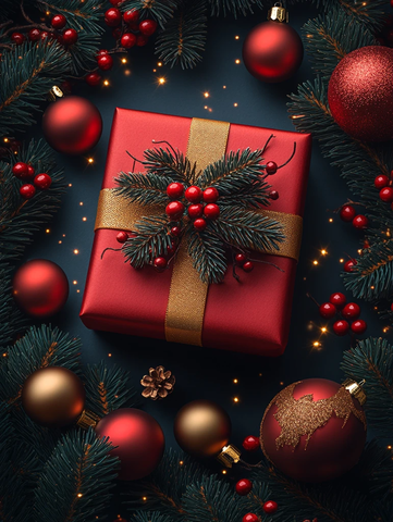 新年卡片与礼物