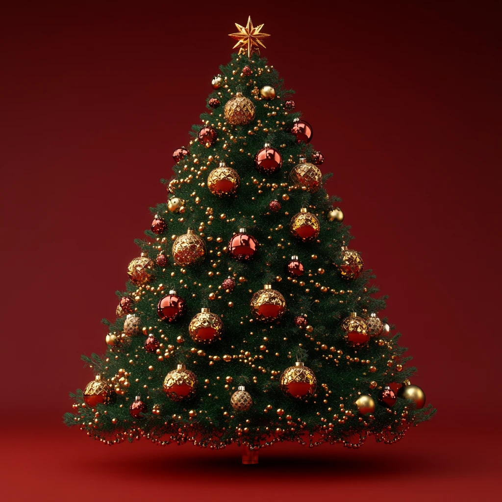 绿色圣诞树灯球