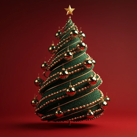 绿色圣诞树灯球