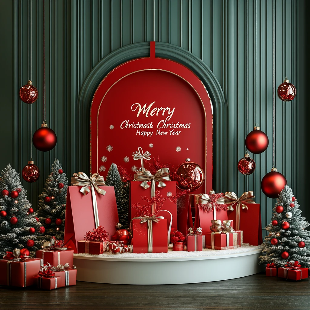 圣诞购物袋展示