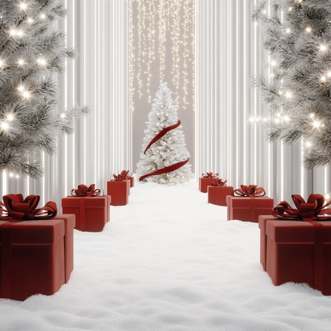 雪白圣诞树装饰