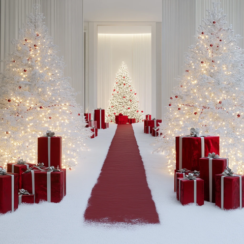 雪白圣诞树装饰