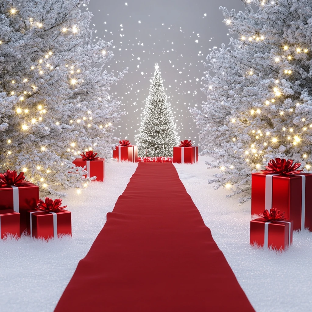 雪白圣诞树装饰