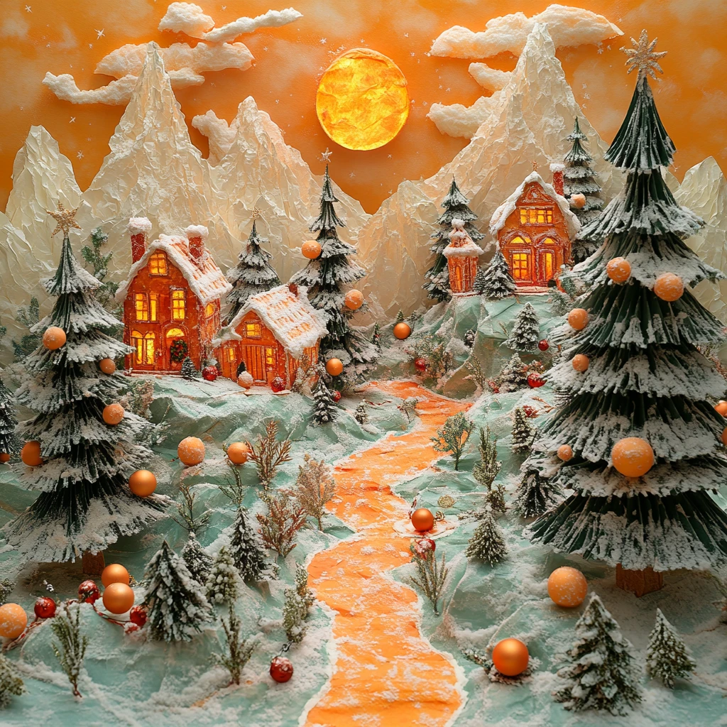 圣诞橙色纸质环境