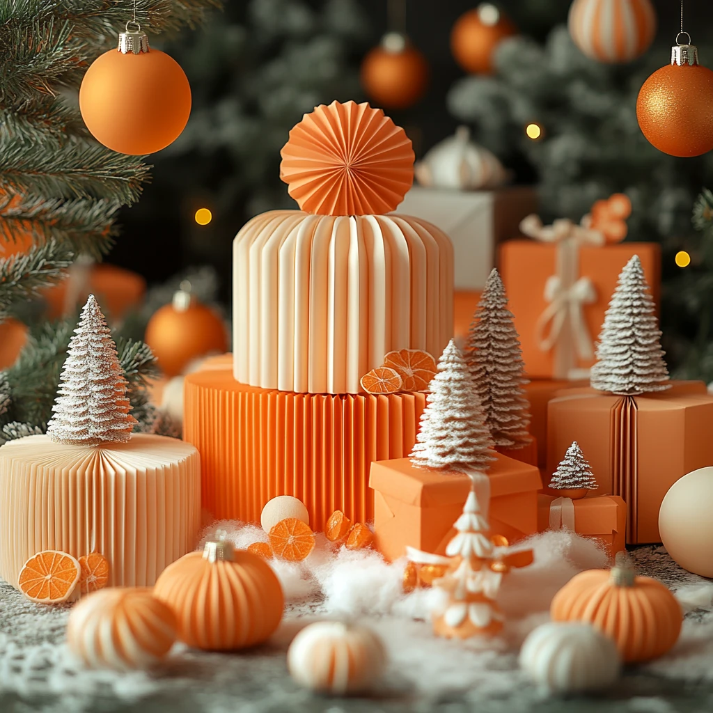 圣诞橙色纸质环境