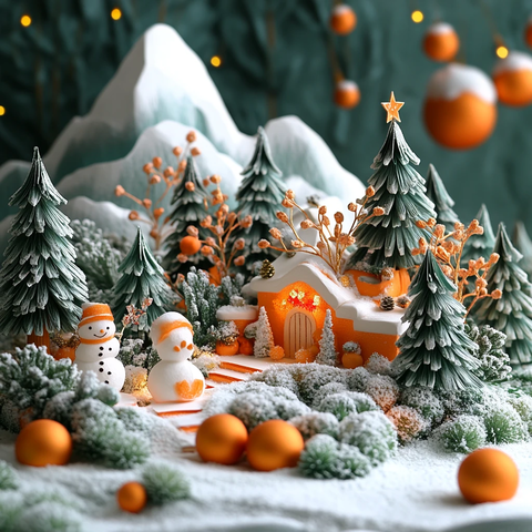 圣诞橙色纸质环境