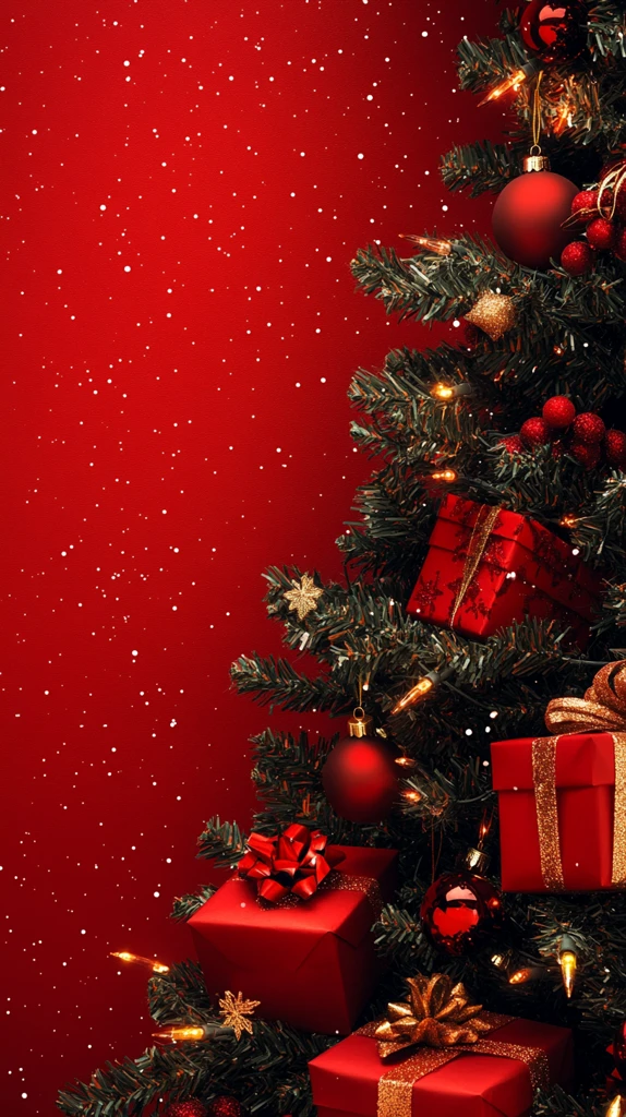 圣诞礼物与彩带