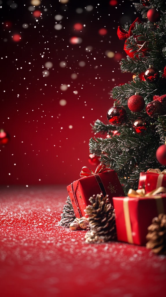 圣诞礼物与彩带