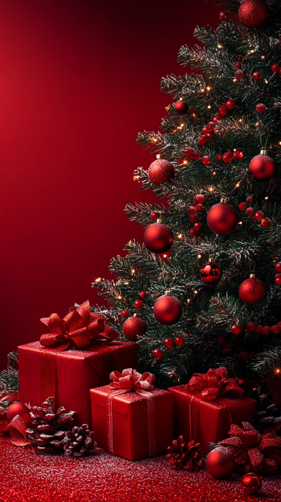 圣诞礼物与彩带