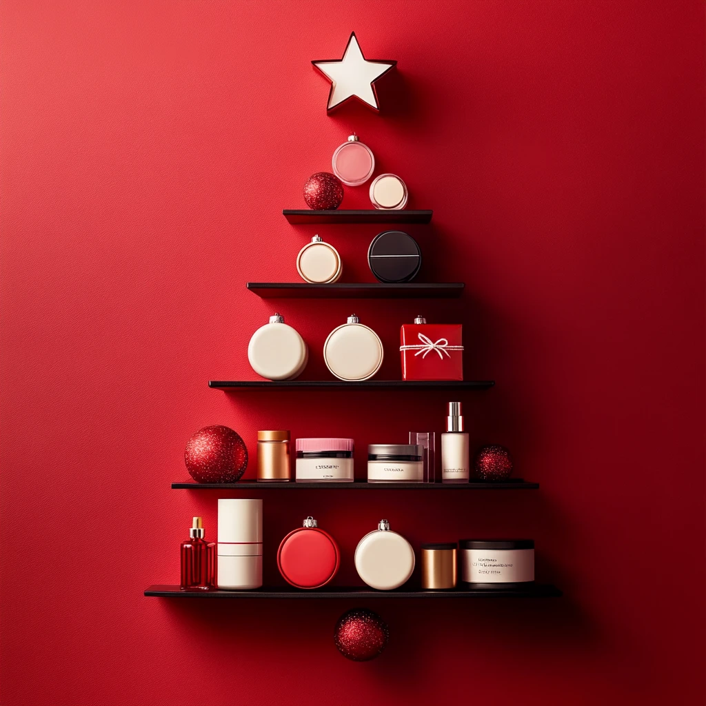 圣诞树化妆品组合