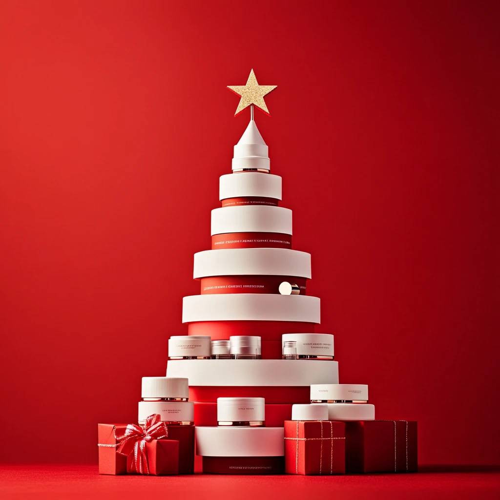 圣诞树化妆品组合