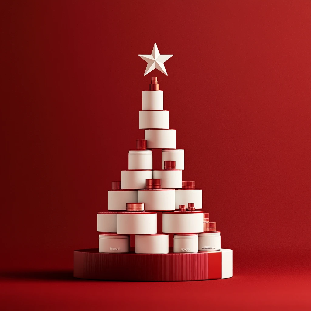 圣诞树化妆品组合