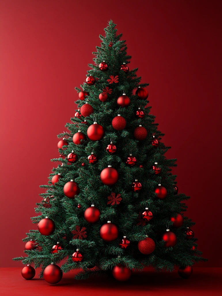 圣诞树红球背景