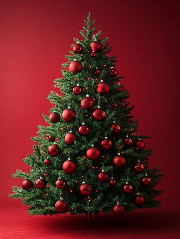 圣诞树红球背景