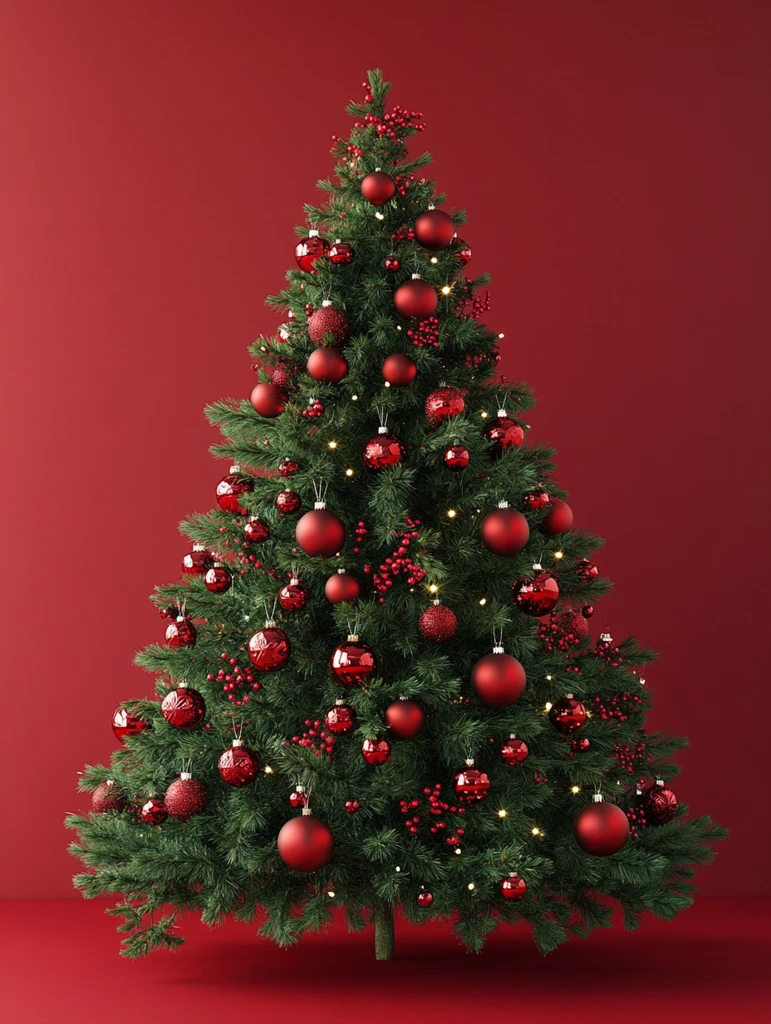 圣诞树红球背景