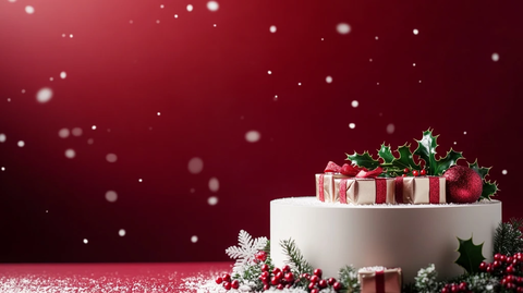 白色圆柱底座圣诞节