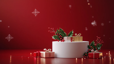 白色圆柱底座圣诞节