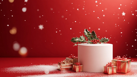 白色圆柱底座圣诞节