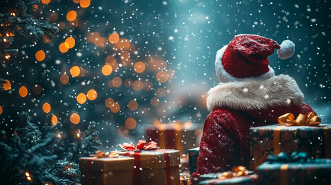 圣诞树礼物与圣诞老人