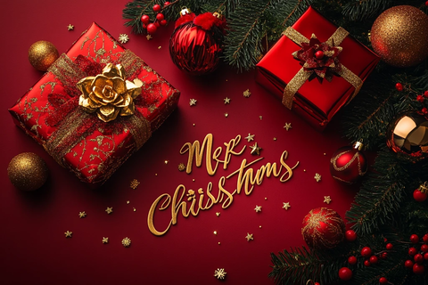 圣诞文字金红装饰