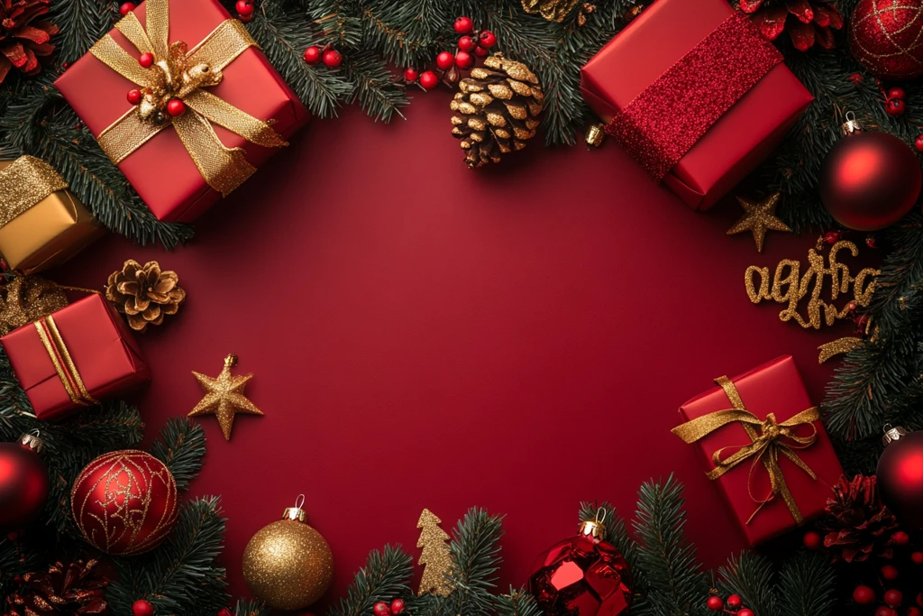 圣诞文字金红装饰