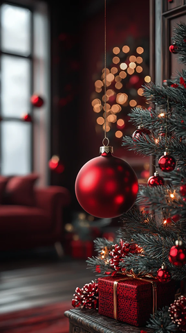 红色圣诞装饰球