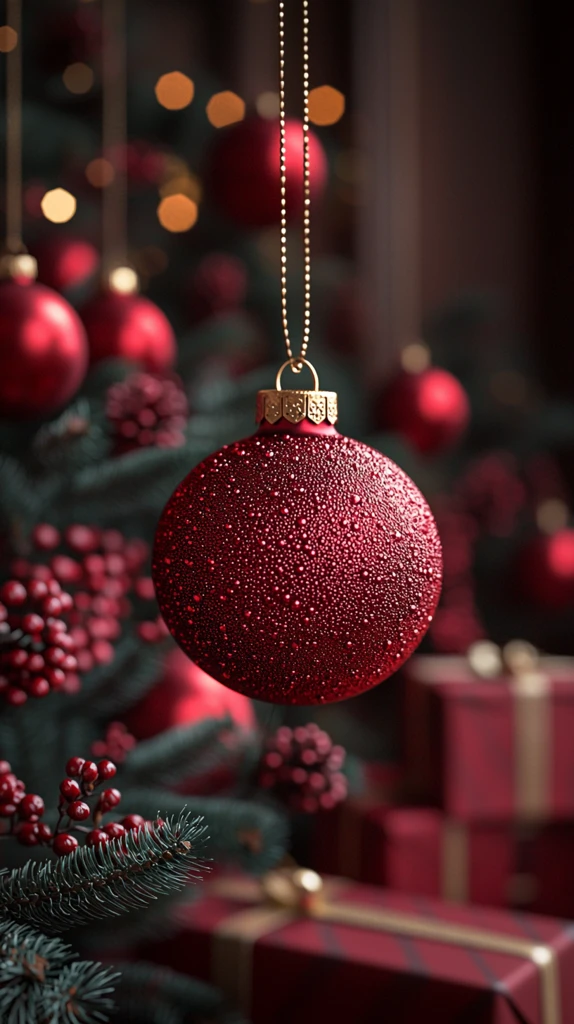 红色圣诞装饰球