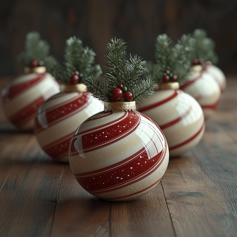 红白条纹球形盆栽