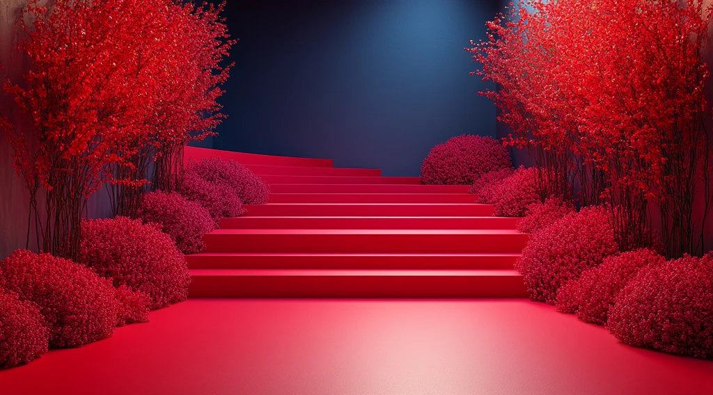 红色颁奖台背景