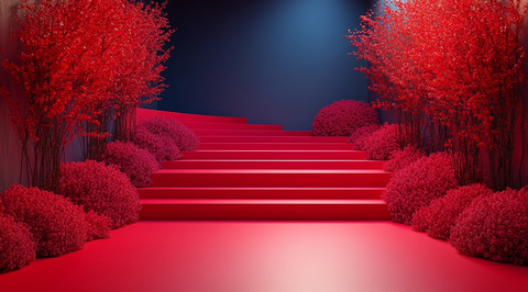 红色颁奖台背景