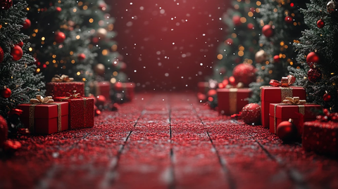 圣诞礼物与树背景