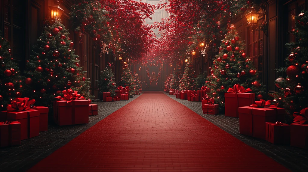 圣诞礼物与树背景